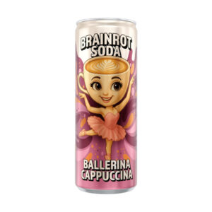 Brainrot soda Ballerina Cappuccina - Pesca e frutto della passione (250ml)